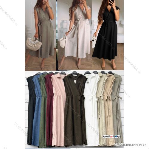 Women's Long Chiffon Short Sleeve Dress (S/M ONE SIZE) ITALIAN FASHION IMWGM23456