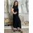 Women's Cotton Short Sleeve Summer Dress (S / M / L / XL ONE SIZE) ITALIAN FASHION IMD22472 -   black -   40/42
