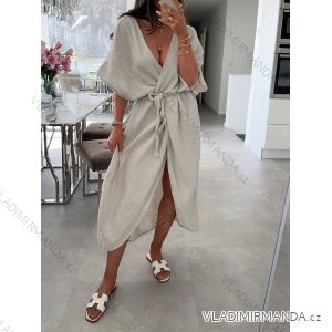 Šaty elegantní košilové dlouhý rukáv dámské (S/M ONE SIZE) ITALSKÁ MÓDA IMWY21734
