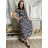 Women's Long Summer Short Sleeve Dress (S/M ONE SIZE) ITALIAN FASHION IM323101 S / M / L black