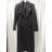 Kabát flaušový teplý dlouhý dámský (UNI S/M) ITALSKÁ MÓDA IMD20159 -   black -   S / M / L