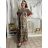 Ladies Long Sleeved Dress (S / M ONE SIZE) ITALIAN FASHION IMM211555 M/L/XL Brown