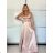 Women's Long Chiffon Short Sleeve Dress (S/M ONE SIZE) ITALIAN FASHION IMWGS231048