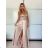 Women's Long Chiffon Short Sleeve Dress (S/M ONE SIZE) ITALIAN FASHION IMWGS231048