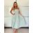 Women's short sleeve summer casual dress (S/M/L ONE SIZE) ITALIAN FASHION IMWGB25022 -   light green -   S / M