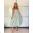 Women's short sleeve summer casual dress (S/M/L ONE SIZE) ITALIAN FASHION IMWGB25022 -   light green -   S / M