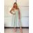 Women's short sleeve summer casual dress (S/M/L ONE SIZE) ITALIAN FASHION IMWGB25022 -   light green -   S / M