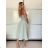Women's short sleeve summer casual dress (S/M/L ONE SIZE) ITALIAN FASHION IMWGB25022 -   light green -   S / M