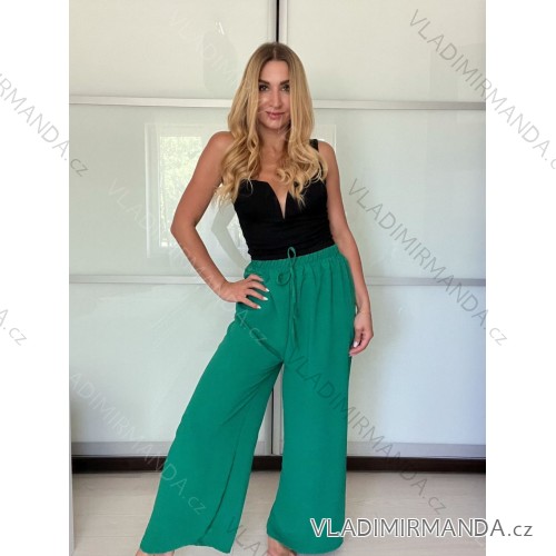 Women's long summer trousers (S/M/L ONE SIZE) ITALIAN FASHION IM725041 -   green -   S / M / L