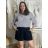 Short Sleeve Shirt Dress women (uni L-2XL) ITALIAN MODA IMS20002  blue