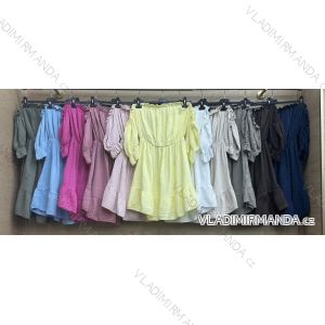 Šaty elegantní košilové dlouhý rukáv dámské (S/M ONE SIZE) ITALSKÁ MÓDA IMWY21734