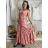 Women's long summer dress with straps (S / M ONE SIZE) ITALIAN FASHION IMWA221623 XL/2XL pink