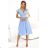 425-12 MATILDE Dress with a neckline and short sleeves - light blue