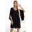 597-1 LIVIA Elegant trapeze dress with butterfly sleeves - black with glitter