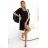 597-1 LIVIA Elegant trapeze dress with butterfly sleeves - black with glitter