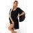 597-1 LIVIA Elegant trapeze dress with butterfly sleeves - black with glitter