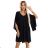 597-1 LIVIA Elegant trapeze dress with butterfly sleeves - black with glitter