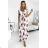 434-8 LISA Pleated midi dress with a neckline and frills - burgundy roses