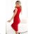 379-5 BOYKA Fitted dress with envelope neckline - red with glitter