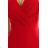379-5 BOYKA Fitted dress with envelope neckline - red with glitter