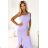 317-6 Lavender long dress with ruffles and asymmetrical neckline