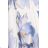 602-1 Romantic dress with envelope neckline and airy sleeves - blue flowers on a white background