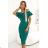 599-2 CARMEN Fitted midi dress in spanish style - green