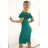 599-2 CARMEN Fitted midi dress in spanish style - green