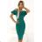 599-2 CARMEN Fitted midi dress in spanish style - green