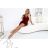 316-12 Lace fitted dress with short sleeves and a neckline - burgundy