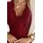 316-12 Lace fitted dress with short sleeves and a neckline - burgundy