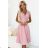 381-6 LINDA - chiffon dress with lace neckline - dirty pink