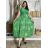 Indian Summer Short Sleeve Women Plus Size Dress (54/58 ONE SIZE) ITALIAN FASHION IMBM24072 light green M / L