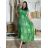 Indian Summer Short Sleeve Women Plus Size Dress (54/58 ONE SIZE) ITALIAN FASHION IMBM24072 light green M / L