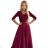 Women's Long Elegant Satin Dress (XL) ITALIAN FASHION NUMECO24411/DU XXL wine