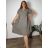 Women's Plus Size Long Warm Long Sleeve Dress (50/52/54 ONE SIZE) ITALIAN FASHION IM424636