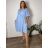 Women's oversized summer dress 3/4 long sleeve (S/M ONE SIZE) ITALIAN FASHION IMPEM25C7058 46/48/50 Light blue