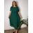 Elegant chiffon dress short sleeve women's oversized (46/48/50 ONE SIZE) ITALIAN FASHION IM425035 46/48 black