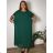 Elegant chiffon dress short sleeve women's oversized (46/48/50 ONE SIZE) ITALIAN FASHION IM425035 46/48 black