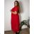 Elegant chiffon dress short sleeve women's oversized (46/48/50 ONE SIZE) ITALIAN FASHION IM425035 46/48 black