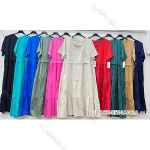 Summer dress oval short sleeve women's oversized (50/52/54 ONE SIZE) ITALIAN FASHION IM425011