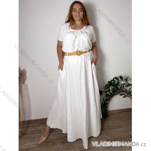 Women's Plus Size Long Warm Long Sleeve Dress (50/52/54 ONE SIZE) ITALIAN FASHION IM424636