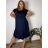 Women's oversized summer short sleeve dress (44/46/48 ONE SIZE) ITALIAN FASHION IM425023  dark blue