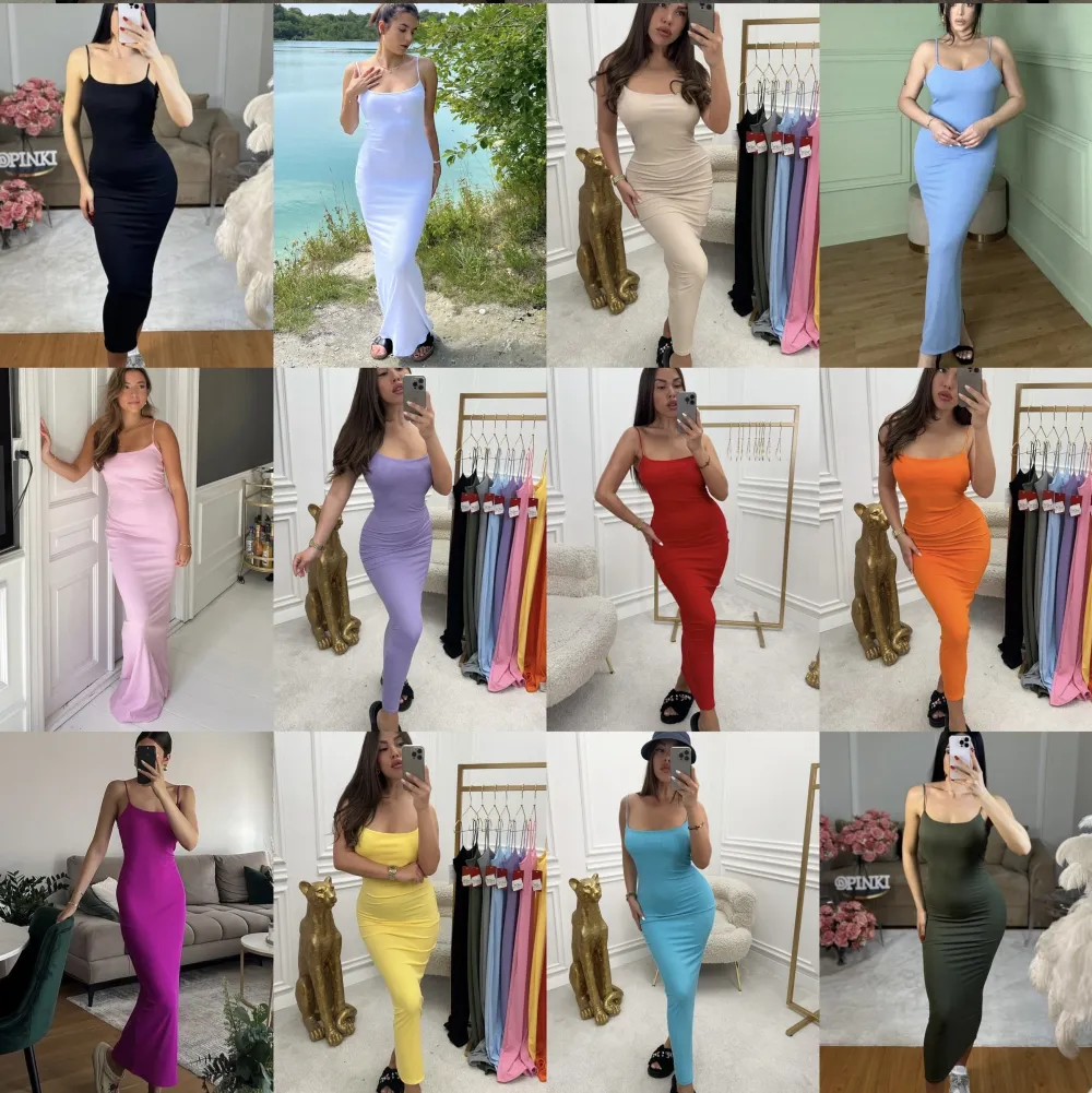 Women's Long Sleeveless Summer Dress (S/M ONE SIZE) ITALIAN FASHION IMPBB243449lx
