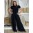 Šaty elegantní košilové dlouhý rukáv dámské (S/M ONE SIZE) ITALSKÁ MÓDA IMWY21734 S / M / L black