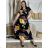 Women's Long Summer Short Sleeve Dress (S/M ONE SIZE) ITALIAN FASHION IM323101 S / M / L black