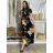 Women's Long Summer Short Sleeve Dress (S/M ONE SIZE) ITALIAN FASHION IM323101 S / M / L black