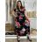 Women's Long Summer Short Sleeve Dress (S/M ONE SIZE) ITALIAN FASHION IM323101 S / M / L black
