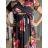 Women's Long Summer Short Sleeve Dress (S/M ONE SIZE) ITALIAN FASHION IM323101 S / M / L black
