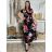 Women's Long Summer Short Sleeve Dress (S/M ONE SIZE) ITALIAN FASHION IM323101 S / M / L black